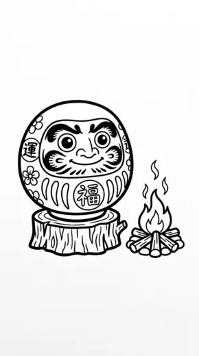 tải hình tô màu Daruma cho bé 4 tuổi