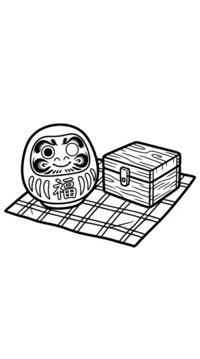 in tranh tô màu Daruma cho bé 4 tuổi
