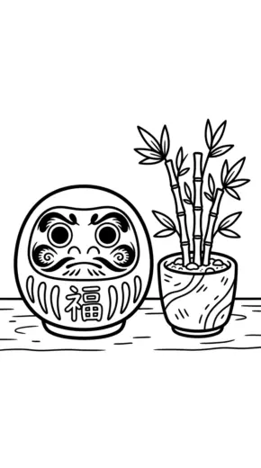hình tô màu Daruma tập tô