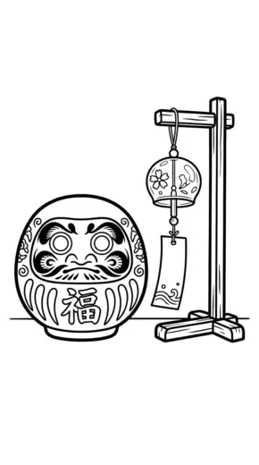 tranh tô màu Daruma cho bé 4 tuổi chất lượng cao