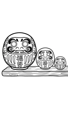 hình tô màu Daruma cho trẻ em