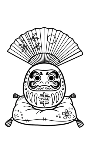 tải tranh tô màu Daruma chất lượng cao