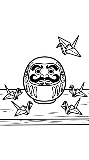 hình tô màu Daruma cho bé
