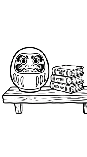 tranh tô màu Daruma rõ nét