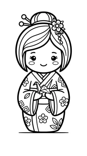 tải hình tô màu Kokeshi