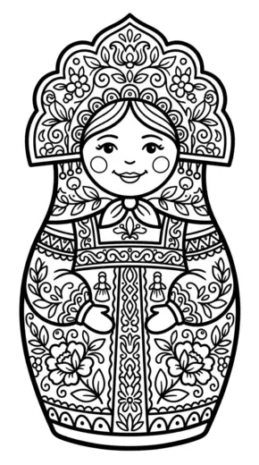 tải tranh tô màu Matryoshka cho bé 8 tuổi