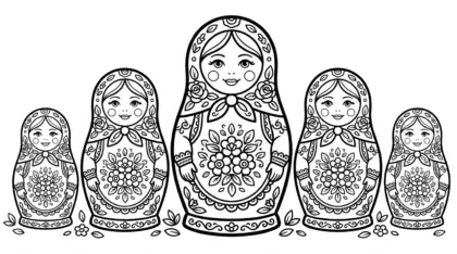 tranh tô màu Matryoshka chất lượng cao
