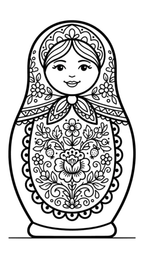 tải hình tô màu Matryoshka cho bé 3 tuổi