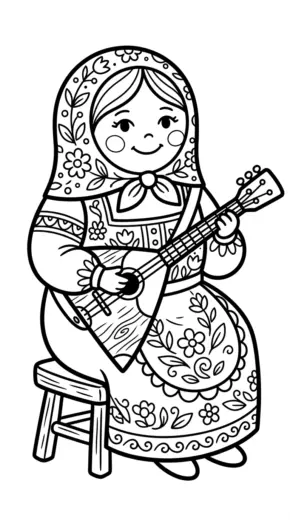 tranh tô màu Matryoshka cho bé 3 tuổi chất lượng cao