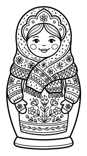 tải tranh tô màu Matryoshka cho bé 6 tuổi