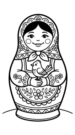 tranh tô màu Matryoshka cho bé tải về