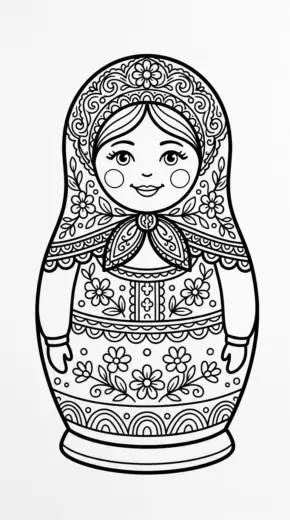 tải tranh tô màu Matryoshka chất lượng cao