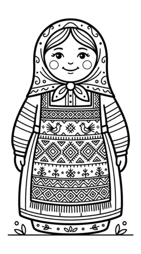 tranh tô màu Matryoshka cho bé 6 tuổi