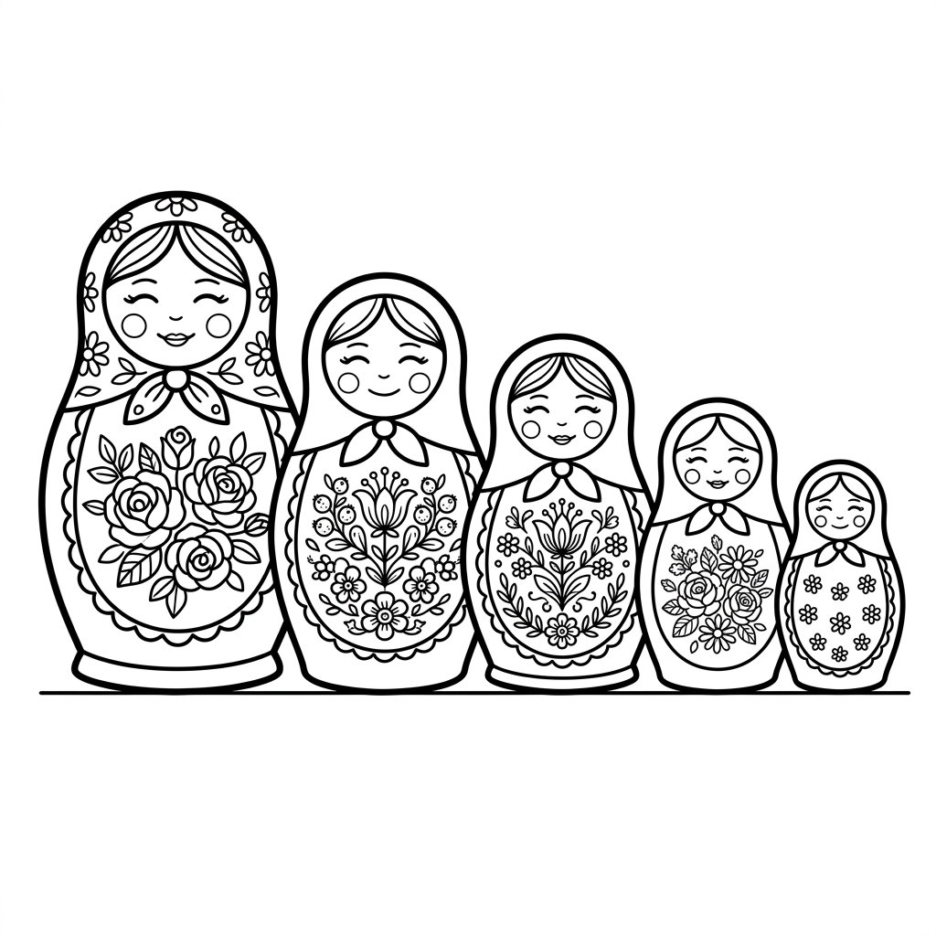 Tranh tô màu Matryoshka