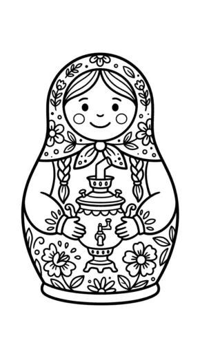 tải hình tô màu Matryoshka chất lượng cao