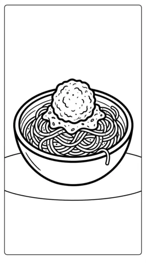 tranh tô màu Mì spaghetti cho bé 7 tuổi chất lượng cao