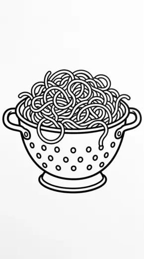 tải hình tô màu Mì spaghetti chất lượng cao