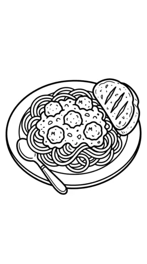 tải hình tô màu Mì spaghetti pdf