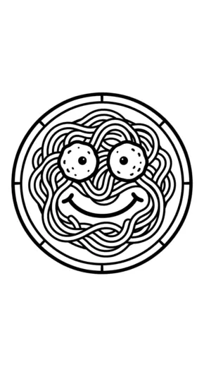 tranh tô màu Mì spaghetti cho bé