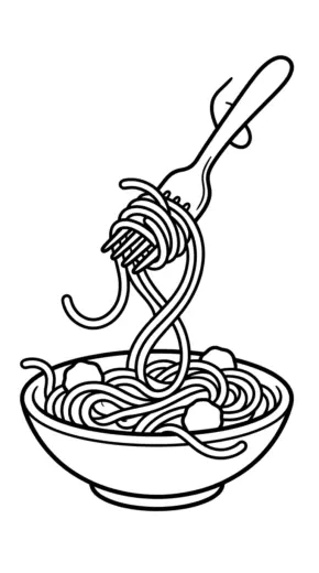 tranh tô màu Mì spaghetti cho bé mới nhất