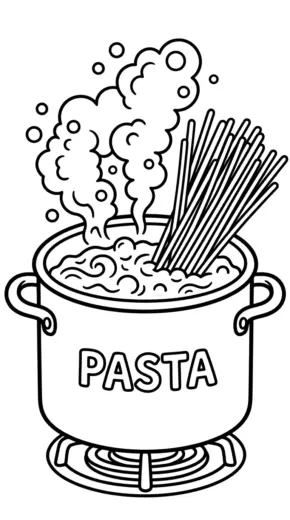 hình tô màu Mì spaghetti cho bé 6 tuổi