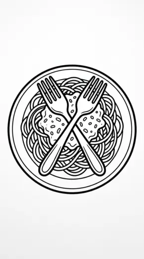 tranh tô màu Mì spaghetti cho bé 7-8 tuổi