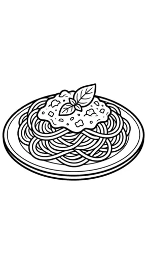 tranh tô màu Mì spaghetti cho bé 4 tuổi