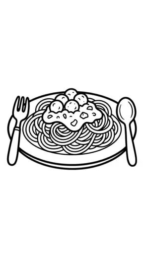 tranh tô màu Mì spaghetti cho bé 5 tuổi chất lượng cao