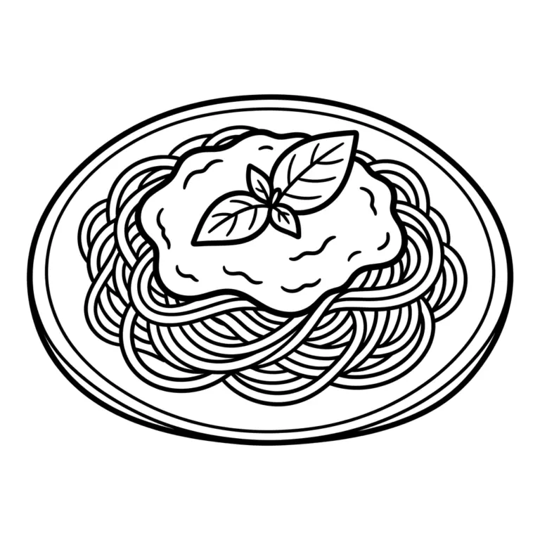 Tranh tô màu Mì spaghetti