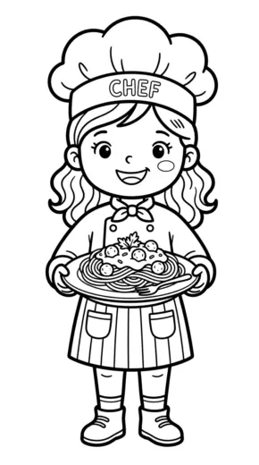 tranh tô màu Mì spaghetti chất lượng cao