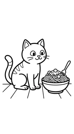 hình tô màu Mì spaghetti rõ nét
