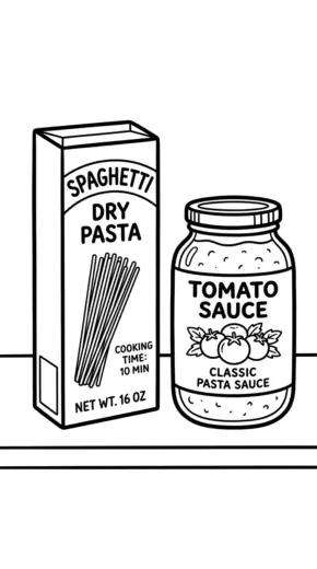 hình tô màu Mì spaghetti cho bé 8 tuổi chất lượng cao