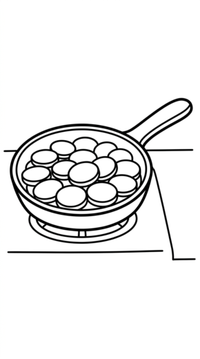 in tranh tô màu cái chảo cho bé 5 tuổi