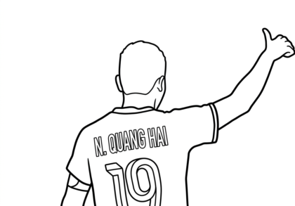 mẫu hình tô màu nguyễn quang hải cho bé