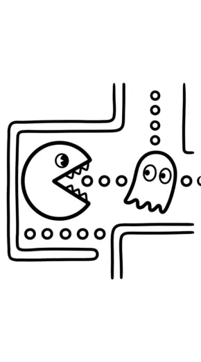 hình tô màu pacman cho trẻ em