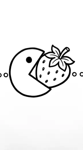 hình tô màu pacman cho bé đơn giản