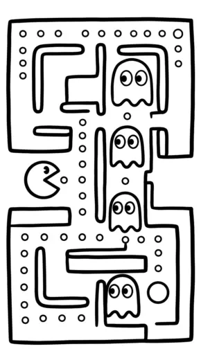mẫu in tranh tô màu pacman cho bé