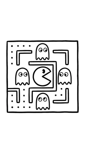 tranh tô màu pacman cho bé 7-8 tuổi