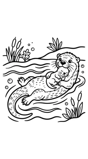 hình tô màu rái cá cho bé 8 tuổi