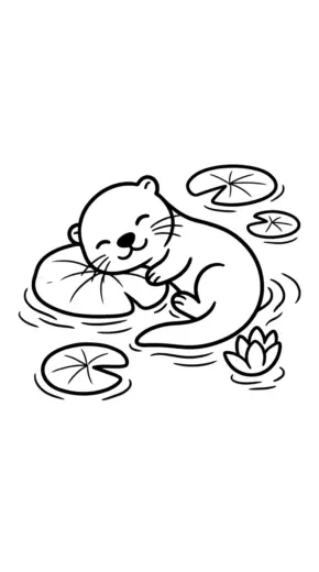 in hình rái cá cho bé tập tô