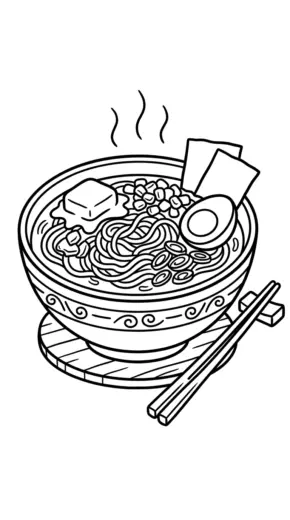 download tranh tô màu ramen cho bé