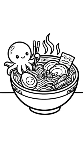 tranh tô màu ramen cho bé 7 tuổi