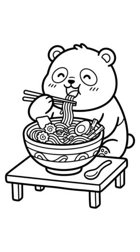 file tranh tô màu ramen cho bé in