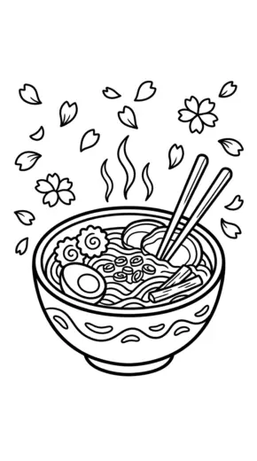 file hình tô màu ramen cho bé 4-5 tuổi