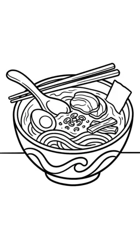 tranh tô màu ramen cho bé tải về