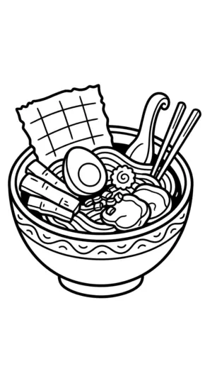 tranh tô màu ramen cho bé