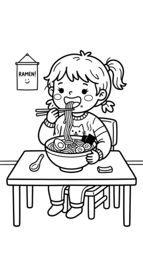 hình tô màu ramen rõ nét