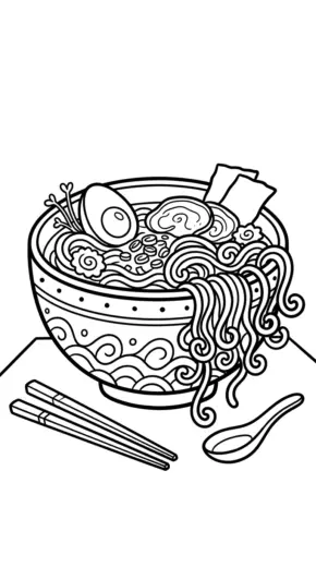 tranh tô màu ramen cho bé 4 tuổi