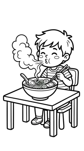 tải tranh tô màu ramen cho bé chất lượng cao