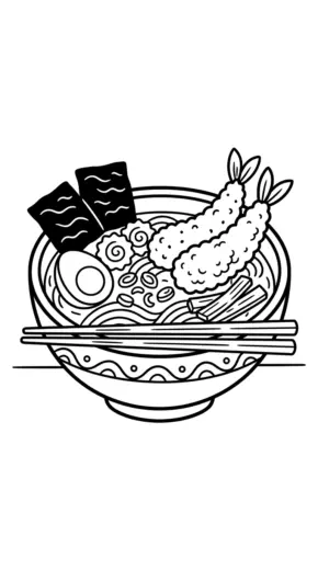 hình tô màu ramen cho bé